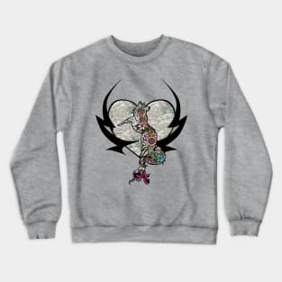 Wonderful decorative fox on a heart Crewneck Sweatshirt